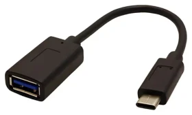 Neutralle OTG kábel USB-C - USB-A čierna / Redukcia USB / USB-C samec - USB-A samica / 0,15 m / USB 3.1