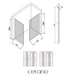 CERANO - Sprchová zástena Walk-in Crystal TL/P - 10 mm - bezvzperový systém - chróm, grafitové sklo - 120x90x200 CER-8050BD80438