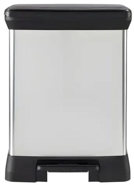 Curver Deco Bin Duo strieborný / Odpadkový kôš / 10 + 18 l / dve priehradky (203291)