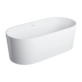 OMNIRES - OVO PZ+ voľne stojaca vaňa s prepadom 160 x 75 cm, biely lesk OVO160WWZPBP