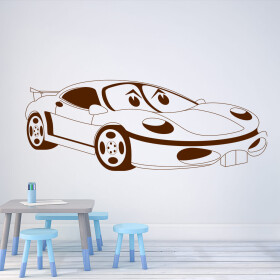 Veselá Stena Samolepka Detské autíčko Porsche Farba: hnědá, Veľkosť: 100 x 44 cm