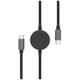 FIXED Opletený kábel Power Watch Cable s konektormi USB-C/USB-C a Apple/ Samsung Watch nabíjačkou 1.5m PD 60W sivý (FIXDB-CCW-GR)