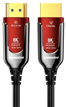 PremiumCord HDMI 2.1 Ultra High Speed 25 m / Optický fiber kábel / 8K @ 60Hz / pozlátené (kphdm21r25)