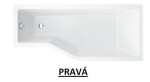 BESCO - Asymetrická vaňa ESTE - Rozmer vane - 170 × 75 cm, Spôsob prevedenia - Pravé VANEST17P + OLVPINOZ