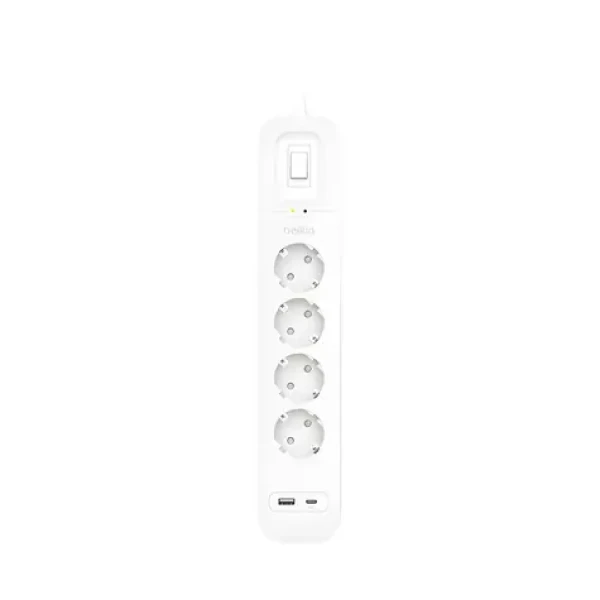 Belkin SRB001vf2MV2 / Prepäťová ochrana / 4 zásuvky / USB-A + C 18W / 525J / 2m kábel (SRB001VF2M-V2)
