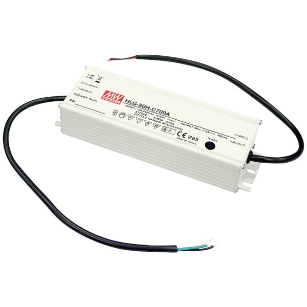 MEAN WELL napájací zdroj pre LED 90.3 W 700 mA 84 - 129 V stmievateľný; HLG-80H-C700B