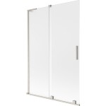 MEXEN/S - Velar L dvojkrídlová posuvná vaňová zástena 120 x 150, dekor, nikel kartáčovaný 896-120-003-31-97