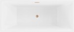 MEXEN/S - Lita voľne stojaca vaňa 170 x 75, biela, sifón a prepad meď kartáčovaná 52121707500-65