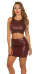 Sexy KouCla Wetlook Mini skirt darkred S