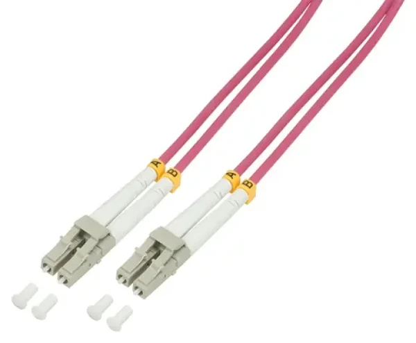 LogiLink OM4 LC-UPC fialová / Optický patch kábel / Duplex / Multimode / 0,5 m (FP4LC00)