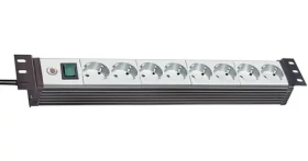 Brennenstuhl Premium Line 19" napájacia lišta čierno-šedá / Napájacia lišta / 8x zásuvka / IEC C14 / 3 m / 1,5 U (1156057018)