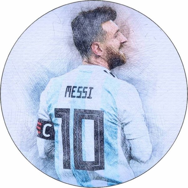Jedlý papier Lionel Messi, portrét, 19,5 cm - Pictu Hap