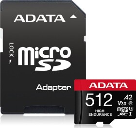 ADATA High Endurance MicroSDXC 512 GB Class 10 UHS-I/U3 A2 V30 (AUSDX512GUI3V30SHA2-RA1)