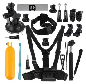 Puluz PKT18 / Sada príslušenstva pre akčné kamery / 20 dielov / GoPro, DJI OSMO Action, Insta360 (PKT18)