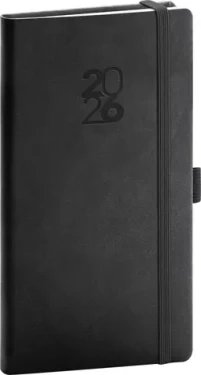 NOTIQUE Vreckový diár Aprint Top 2026 čierny / 9 x 15.5 cm (PGD-KAPAT-6001)