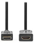 Nedis HDMI predlžovací kábel čierny 5m / Predlžovací kábel / HDMI 2.0 / S ethernetom / 4K 60Hz / Pozlátené konektory (CVGL34096BK50)