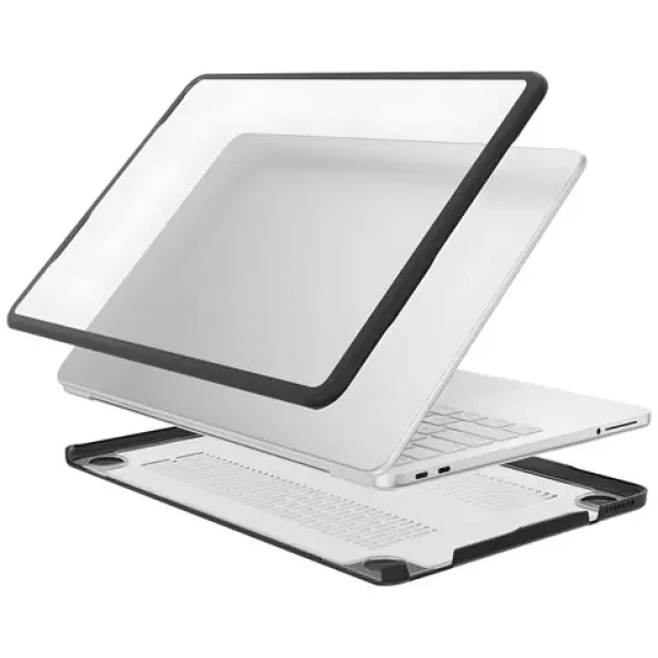 4smarts Shell Case priehľadná, čierny rámček / Ochranný kryt / Apple MacBook Neo (541838)
