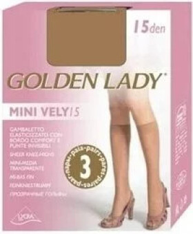 Dámske podkolienky MINI VELY (3 páry) 15 den - Golden Lady UNI béžová