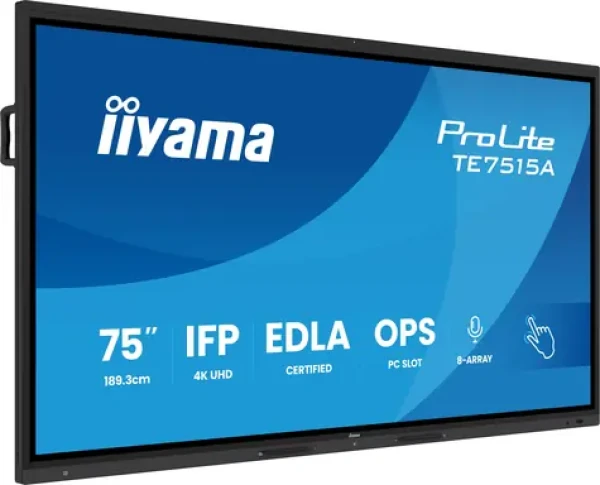 75" iiyama ProLite TE7515A-B2AG čierna / Interaktívny dotykový displej / 4K UHD / VA / Android 14 / Wi-Fi 6 (TE7515A-B2AG)