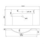 Mereo Mailo, kúpeľňová skrinka s umývadlom z liateho mramoru 101 cm, dub Riviera, chróm madlo CN522M