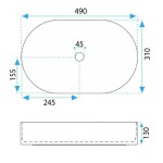 REA - Umývadlo na dosku Vanda Olive Matt 49x31 REA-U3611