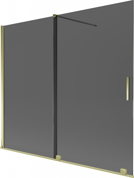MEXEN/S - Velar dvojkrídlová posuvná vaňová zástena 180 x 150, grafit, zlatá 896-180-000-41-50