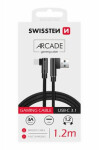 SWISSTEN ARCADE Textilný dátový kábel USB USB-C 1.2m čierna (71528000)