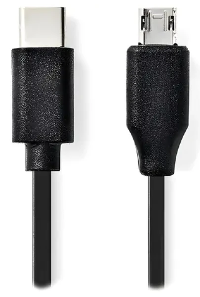 Nedis kábel USB-C - Micro-B čierny / Kábel USB / USB 2.0 / 1 m (CCGL60750BK10)