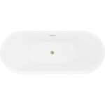 MEXEN/S - Lotos voľne stojaca vaňa 140 x 75, biela, sifón a prepad zlatá kartáčovaná 52051407700-55