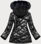 Čierna dámska prechodná bunda plus size (mm21-76) odstíny černé 46
