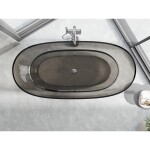 MEXEN - Pure bronze voľne stojaca vaňa transparentna 170 x 80, korok chróm 58071708018