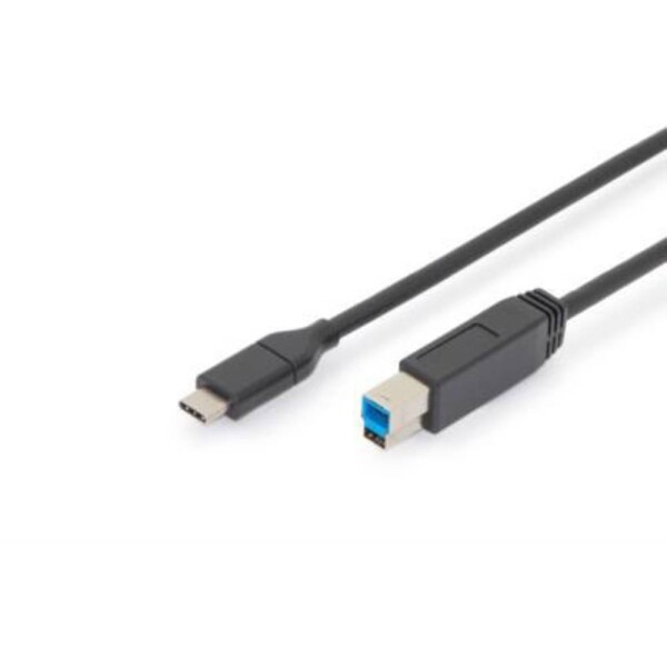 Digitus USB kábel USB 3.2 Gen1 (USB 3.0 / USB 3.1 Gen1) USB-C ® zástrčka, USB-B zástrčka 1.80 m čierna dvojžilový tienený AK-300149-018-S; AK-300149-018-S