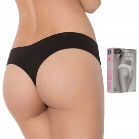 Dámske tangá SEAMLESS COTTON STRING THONG - Gatta L černá