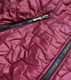 Dámská prošívaná bunda bordó barvě model 16151104 S'WEST Barva: odcienie czerwieni, Velikost:
