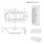 BESCO - Asymetrická vaňa AVITA VANAVIT160L + OLVPINOZ