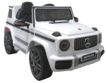 Mamido Elektrické autíčko Mercedes G63, biele s penovými EVA kolesami, mäkké sedátko, licencované