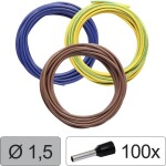 Quadrios 25CW123 jeden drôt, LiFY, 1.5 mm², modrá, hnedá, žltozelená, 1 sada; 25CW123