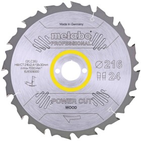 Metabo HW/CT 216X30 24 WZ 628009000 tvrdokovový pílový kotúč 216 x 30 x 1.8 mm Počet zubov (na palec): 24 1 ks; 628009000