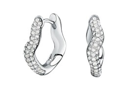 Morellato Vlnité oceľové náušnice s kryštálmi Design SAYP10