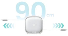 USAMS SJ650 strieborná / Dátový kábel / 3v1 / MicroUSB, USB-C, Lightning / 60W / so stojanom (SJ650USB02)