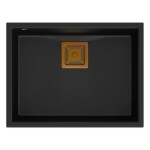 Quadron Quadron - Granitový drez DAVID 50 Black Zlaty HQD5542U7-G1