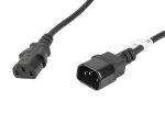 Lanberg CA-C13E-11CC-0050-BK čierna / Predlžovací napájací kábel / C13-C14 / 5 m / VDE (CA-C13E-11CC-0050-BK)