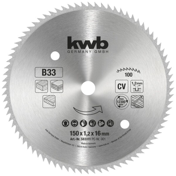 Kwb 583311 pílový kotúč 150 x 16 mm 1 ks; 583311