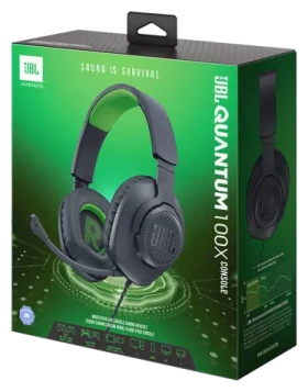JBL Quantum 100X Console zelená / Slúchadlá / Herné / Cez hlavu / Drôtová