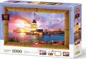 ART PUZZLE 5665 Puzzle s rámom a lepidlom 3v1 Dievčenská veža