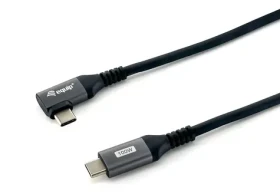 Equip USB-C - USB-C 90° 2 m čierna / dátový kábel / PD 100W / USB 2.0 (128892)