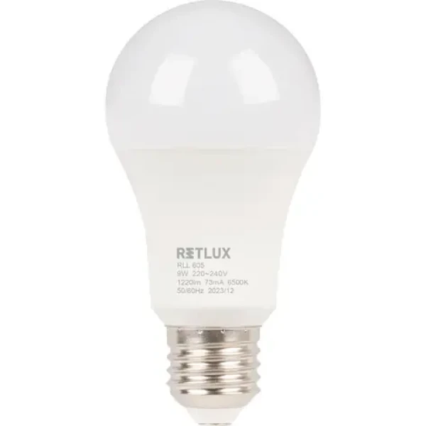 Retlux RLL 605 A60 E27 bulb 9W / 1220 lm / 6500K - denná biela / D (8590669362431)
