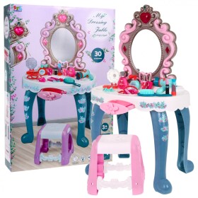 Mamido Detský kozmetický stolík s vybavením modrý