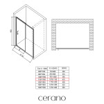 CERANO - Sprchové posuvné dvere Orlano L/P - 5 mm - čierna matná, transparentné sklo - 110x195 CER-8050BD75049