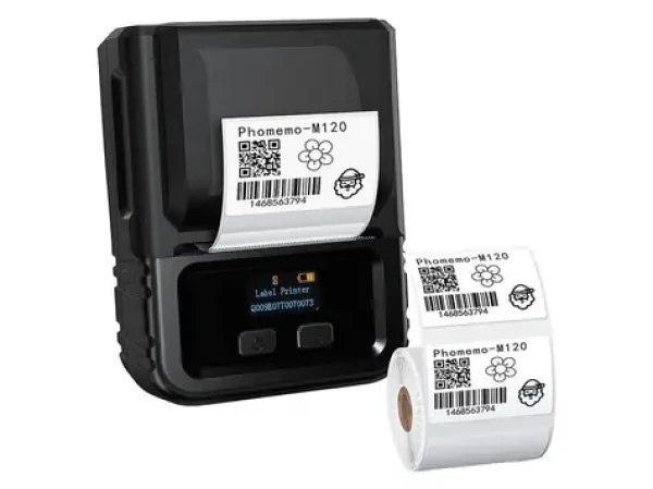 Phomemo Prenosná tlačiareň štítkov M120 čierna / 203 dpi / termotlačiareň / Bluetooth / USB-C (M120-BK)